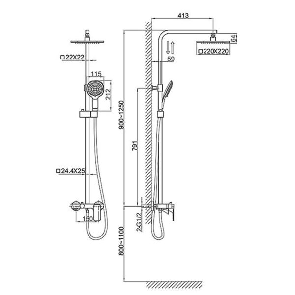 Vòi sen cây D&K DK1433703A01