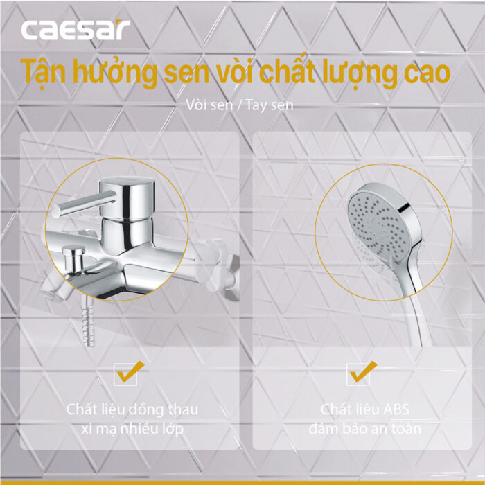 Vòi sen tắm CAESAR S523C nóng lạnh - Ảnh 10