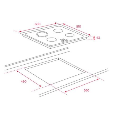 bản vẽ kỹ thuật Bếp điện ba TEKA TT 6315 (2)