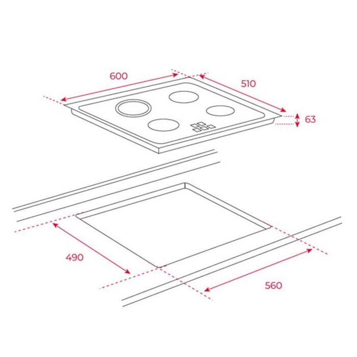 bản vẽ kỹ thuật Bếp điện ba TEKA TT 6315 (2)