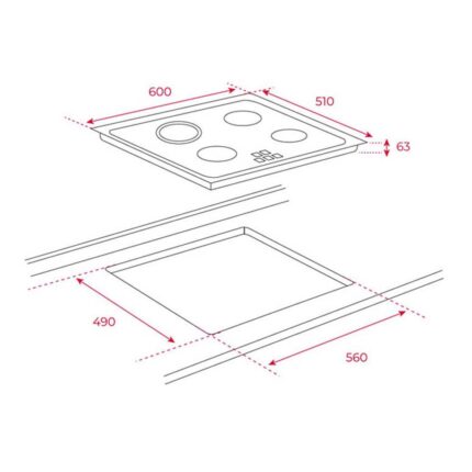bản vẽ kỹ thuật Bếp điện bốn TEKA TZ 6415