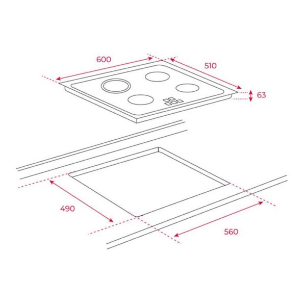 bản vẽ kỹ thuật Bếp điện bốn TEKA TZ 6415