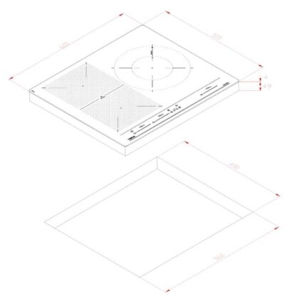 bản vẽ kỹ thuật Bếp từ ba TEKA IZF 65320 BK MSP