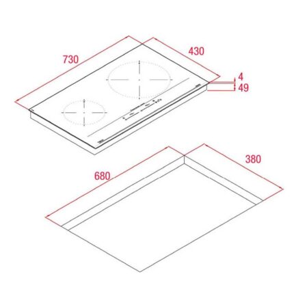 bản vẽ kỹ thuật Bếp từ đôi TEKA IBC 7322 S