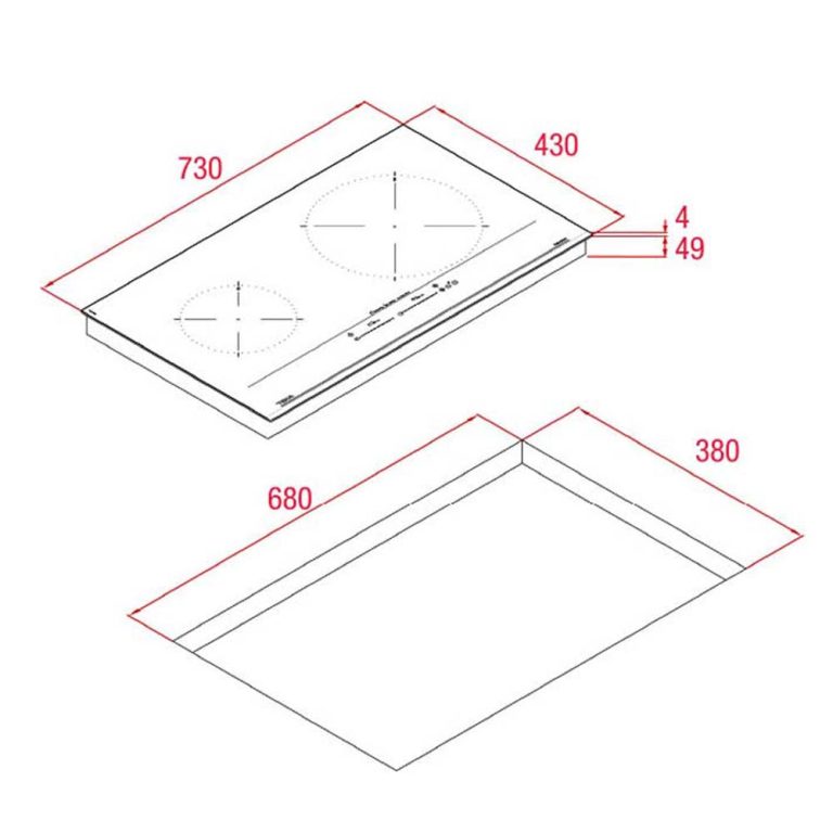 bản vẽ kỹ thuật Bếp từ đôi TEKA IBC 7322 S