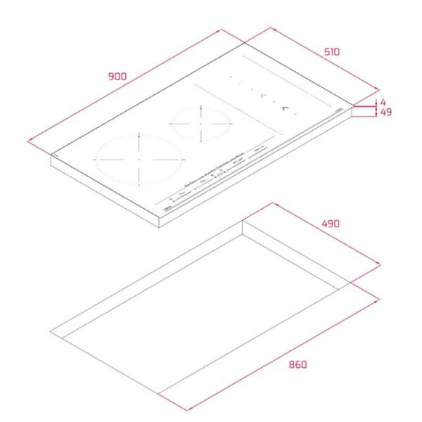 bản vẽ kỹ thuật Bếp từ năm TEKA IZS 96700 MST BK (7)