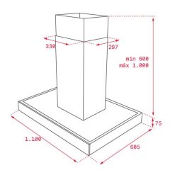 bản vẽ kỹ thuật Máy hút mùi TEKA DPL ISLAND 1185 STRUCTURE chữ t (3)