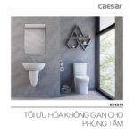 Bồn cầu 2 khối CAESAR CD1341 nắp êm M232 - Ảnh 8