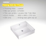 Chậu lavabo đặt bàn CAESAR LF5263 - Ảnh 9
