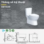 Bồn cầu 2 khối CAESAR CD1320 nắp êm M221 - Ảnh 3