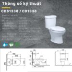 Bồn cầu 2 khối CAESAR CDS1338 nắp êm MS220 - Ảnh 4