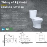 Bồn cầu 2 khối CAESAR CT1338 nắp thường M220 - Ảnh 4