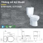 Bồn cầu 2 khối CAESAR CTS1325 nắp êm MS220 - Ảnh 3