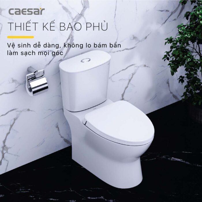 Bồn cầu 2 khối CAESAR CD1320 nắp êm M221 - Ảnh 10