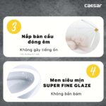 Bồn cầu 2 khối CAESAR CT1338 nắp thường M220 - Ảnh 9