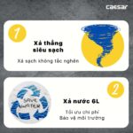 Bồn cầu 2 khối CAESAR CTS1338 nắp êm MS220 - Ảnh 6