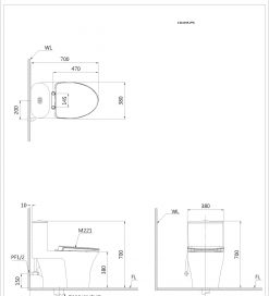 CAESAR CD1395 TAF400H - Bồn cầu thông minh nắp rửa điện tử