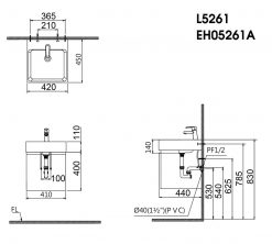CAESAR LF5261 EH05261AFV - Tủ lavabo