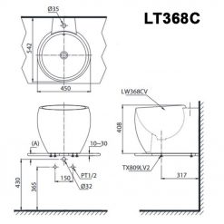 TOTO LT368C - Chậu lavabo đặt bàn