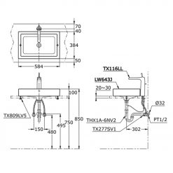 TOTO LW643JW/F - Chậu lavabo đặt bàn