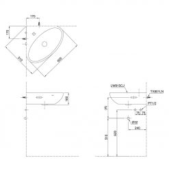 TOTO LW815CJW/F - Chậu lavabo treo tường góc