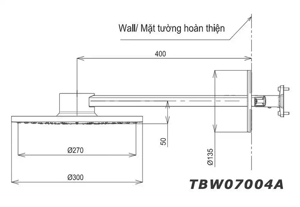 Bản vẽ kỹ thuật Bát sen âm tường TOTO TBW07004A TBN01002B gắn tường
