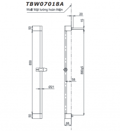 TOTO TBW07018A - Thanh trượt sen tắm