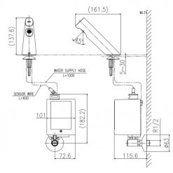 INAX AMV-300 - Vòi lavabo cảm ứng pin nước lạnh