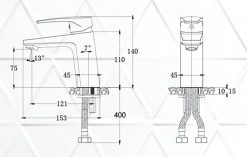 CAESAR B390CBU - Vòi lavabo nóng lạnh