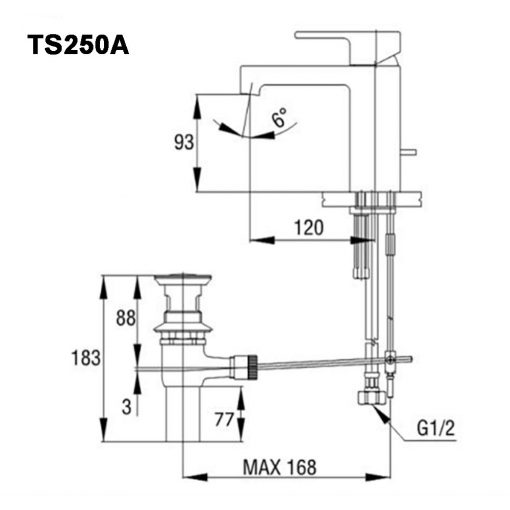 TOTO TS250A - Vòi lavabo nóng lạnh