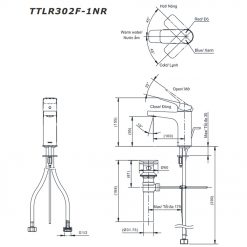 TOTO TTLR302F-1NR - Vòi lavabo nóng lạnh Rei-S