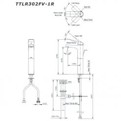 TOTO TTLR302FV-1R - Vòi lavabo cổ cao nóng lạnh Rei-S