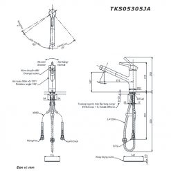 TOTO TKS05305JA - Vòi rửa bát nóng lạnh rút dây