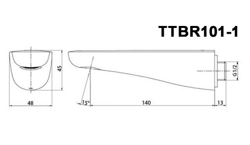 TOTO TTBR101-1 - Vòi sen bồn tắm âm tường REI-R