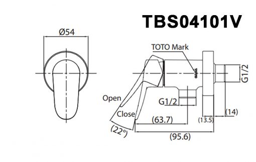 TOTO TBS04101V - Vòi sen tắm nước lạnh