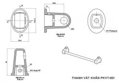 VIGLACERA PKVT-001 - Bộ phụ kiện nhà tắm sứ 6 món
