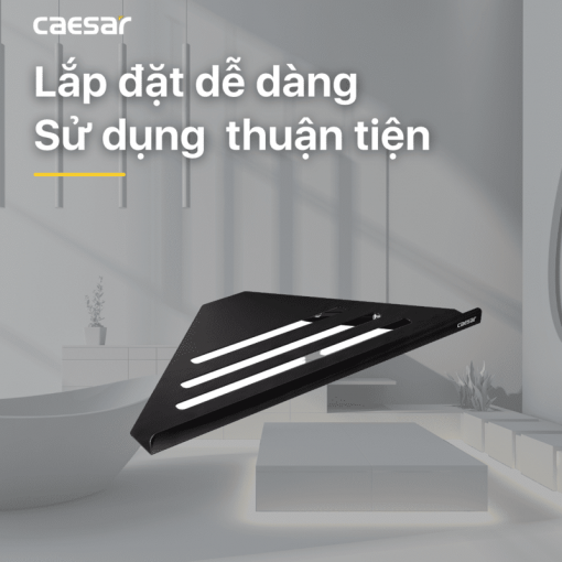 CAESAR Q6314B - Kệ nhà tắm góc inox 1 tầng đen