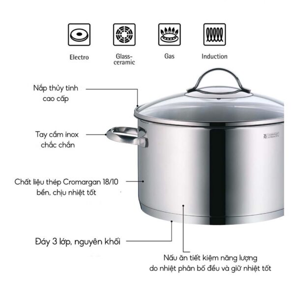Nồi WMF PROVENCE PLUS HIGH CASSEROLE 0722166380 16cm 1.9L