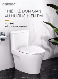 CAESAR CD1395 - Bồn cầu 1 khối nắp êm M221