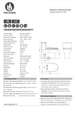 VIGLACERA V811 - Bồn cầu 1 khối nắp êm
