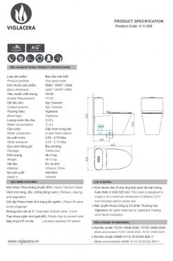 VIGLACERA V812 - Bồn cầu 1 khối nắp êm
