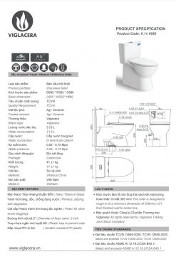VIGLACERA V808 - Bồn cầu 1 khối nắp êm 2 VIGLACERA V808 - Bồn cầu 1 khối nắp êm