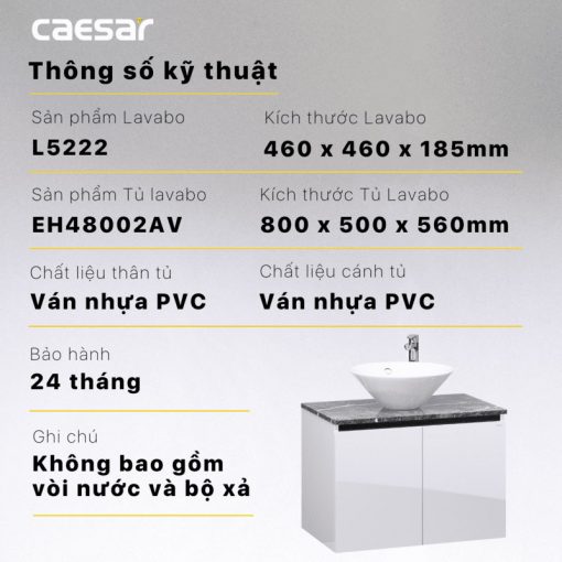 CAESAR L5222 EH48002AV - Tủ lavabo