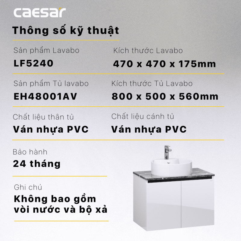 CAESAR LF5240 EH48001AV -Tủ lavabo