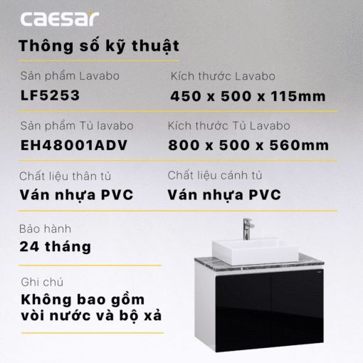 CAESAR LF5253 EH48001ADV - Tủ lavabo