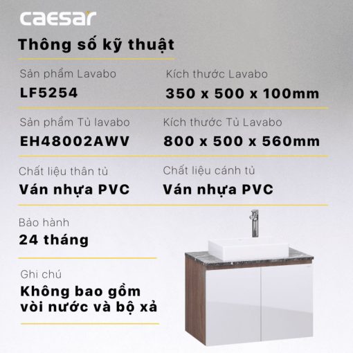 CAESAR LF5254 EH48002AWV - Tủ lavabo