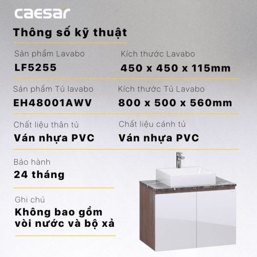 CAESAR LF5255 EH48001AWV - Tủ lavabo