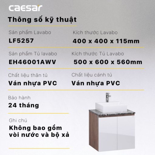 CAESAR LF5257 EH46001AWV - Tủ lavabo