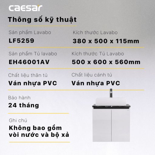 CAESAR LF5259 EH46001AV - Tủ lavabo