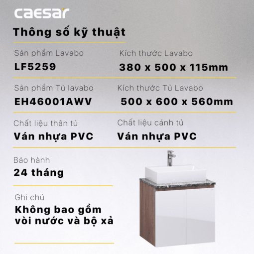 CAESAR LF5259 EH46001AWV - Tủ lavabo